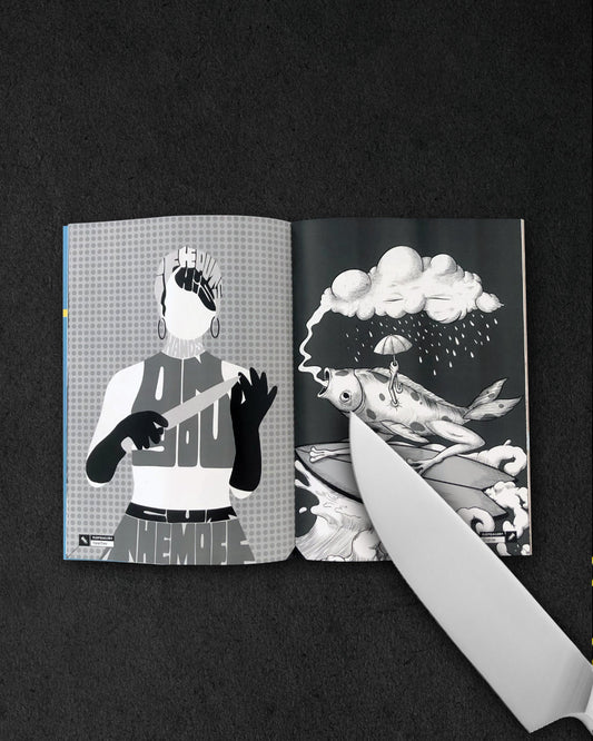 Illustrazione Calligramma Flop Magazine_ If He Puts His Hands On You Cut Them Off