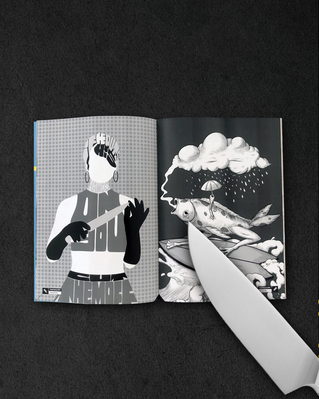 Illustrazione Calligramma Flop Magazine_ If He Puts His Hands On You Cut Them Off