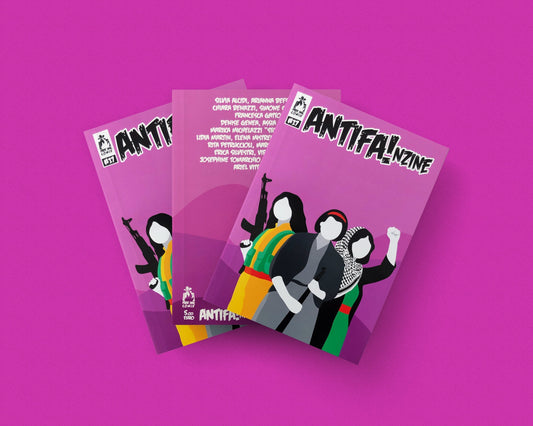 Donne nella resistenza: partigiane italiane, combattenti curde e palestinesi nella copertina di Antifanzine
