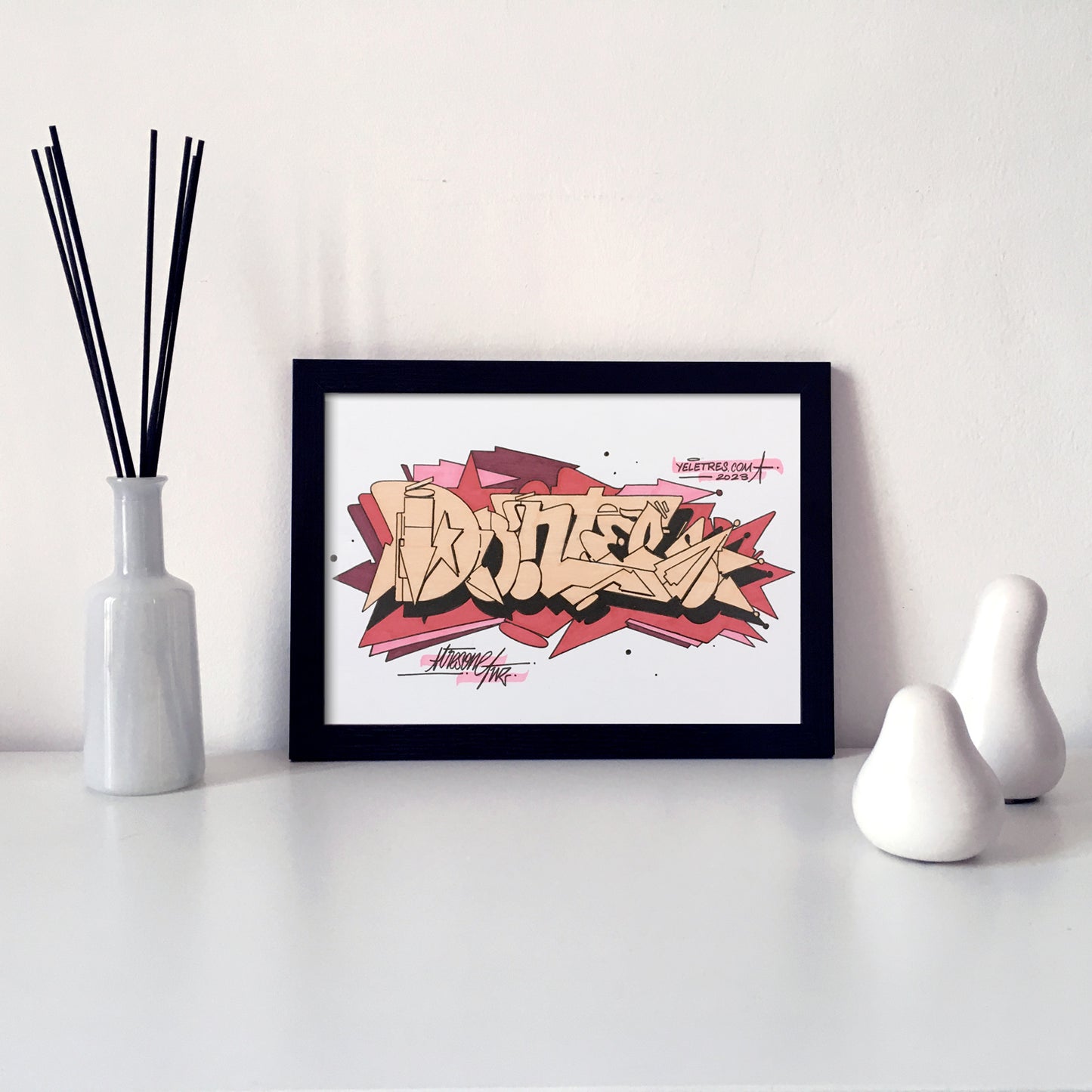 Sketch Dontee coral red - Graffiti: Drawing - 21 X 29.7