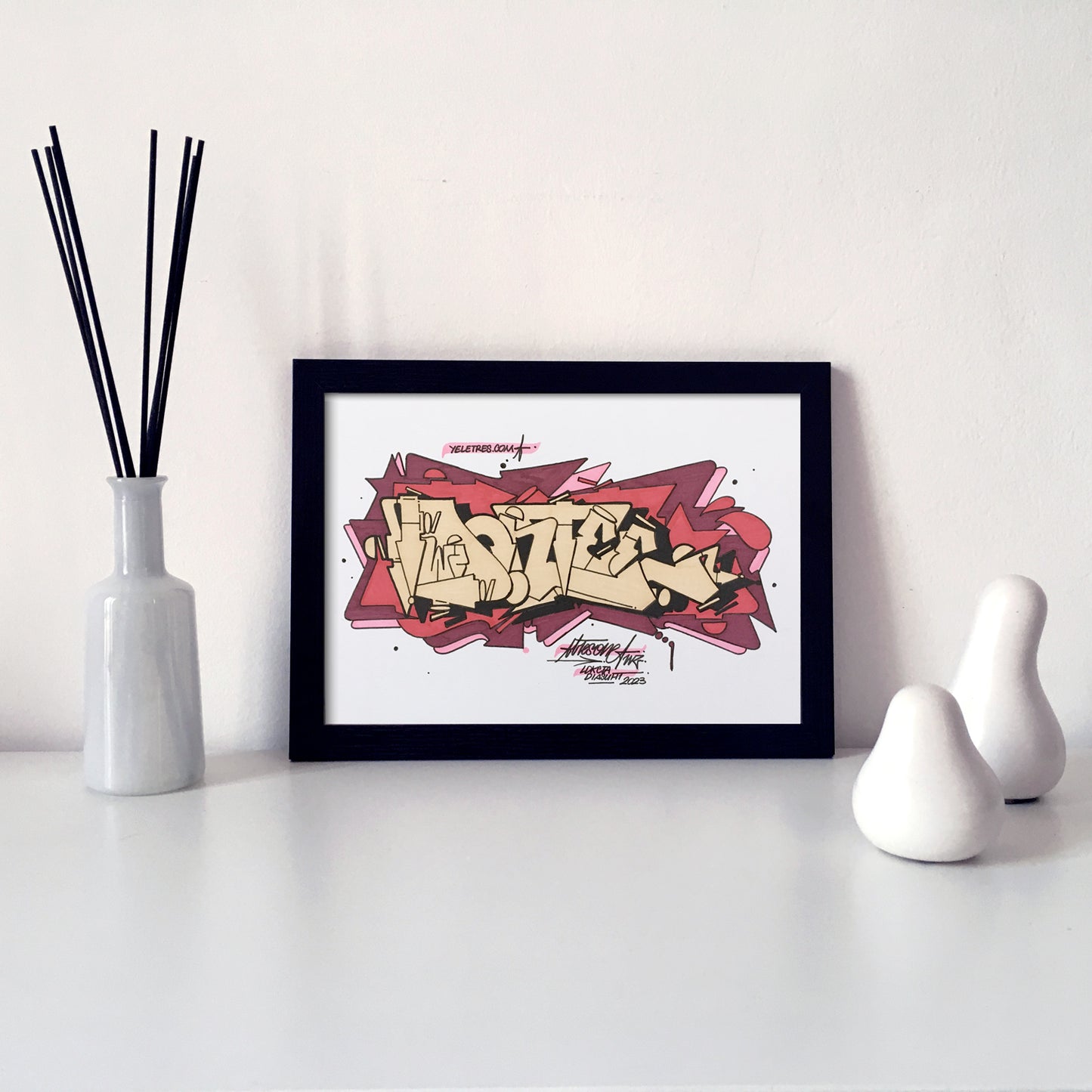 Sketch Dontee red wine - Graffiti: Drawing - 21 X 29.7