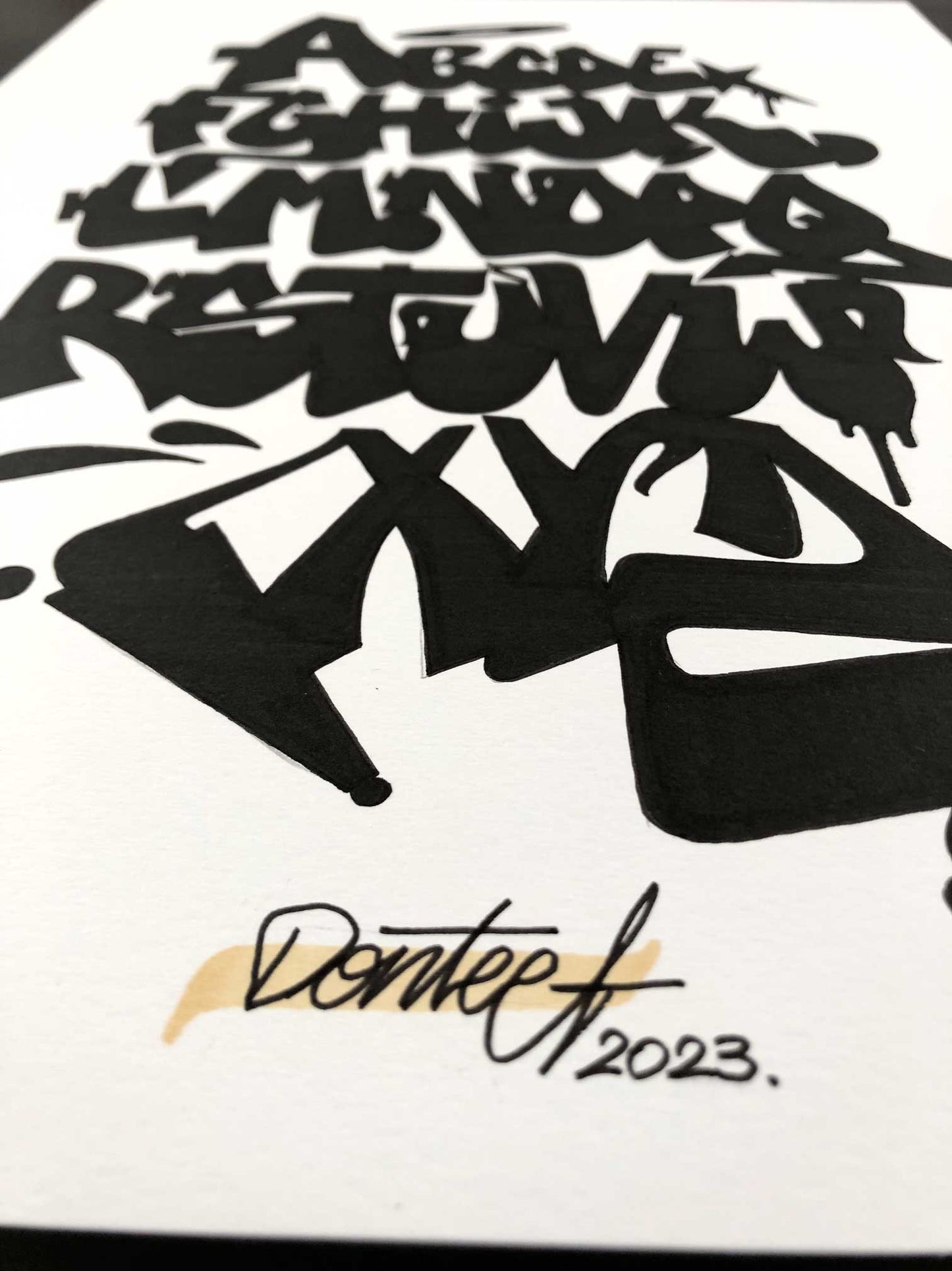Sketch Black Alphabet_23 - Graffiti: Drawing - 29,7x42 