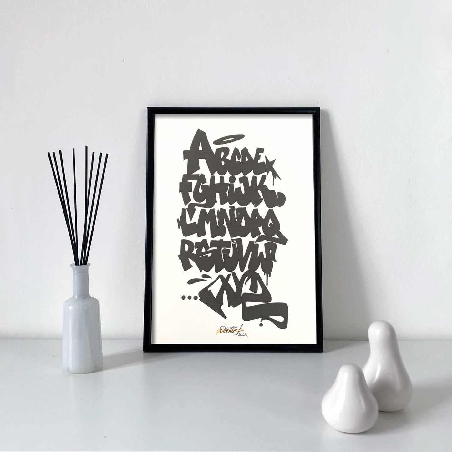 Sketch Black Alphabet_23 - Graffiti: Disegno -  29,7x42