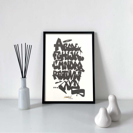 Sketch Black Alphabet_23 - Graffiti: Disegno -  29,7x42