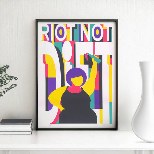 RIOT NOT DIET: Stampa Serigrafica - 35x50 - Poster Art