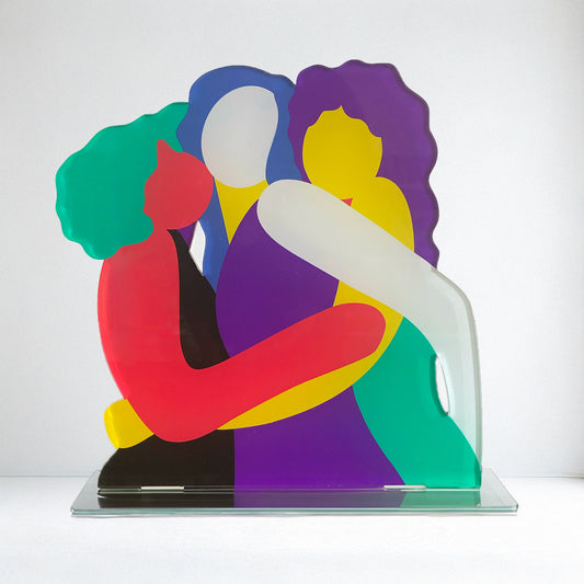 SISTER'S HUG: Stampa artistica su Plexiglas sagomato - Pop e Urban - 20x20x0,5
