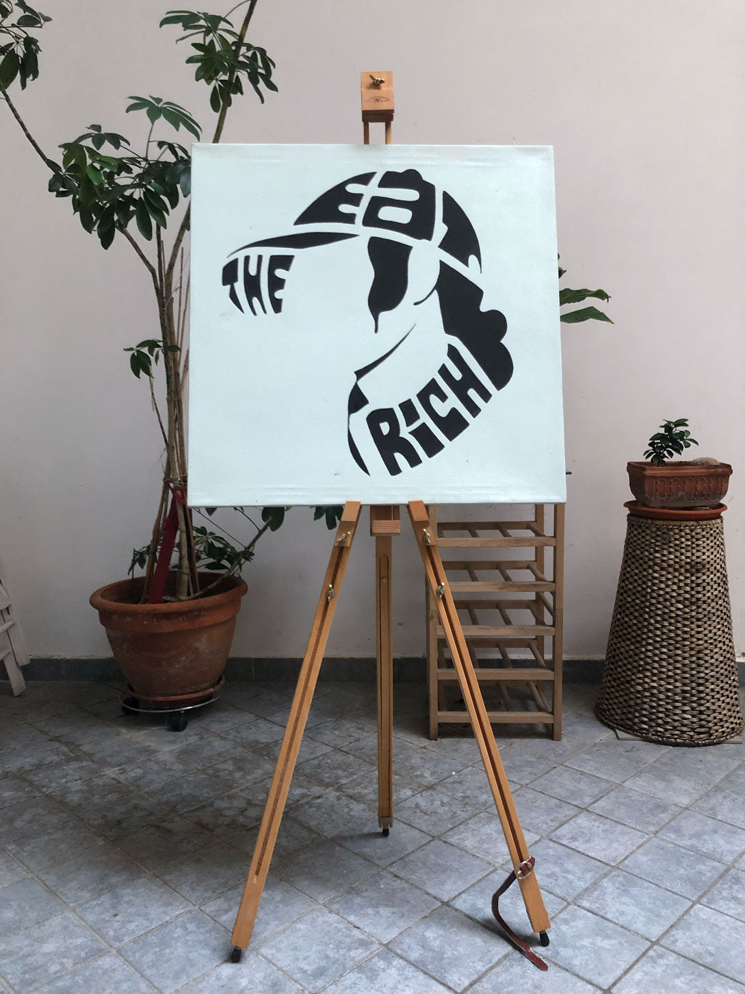 EAT THE RICH - Acrylic Markers on Canvas - 60x60