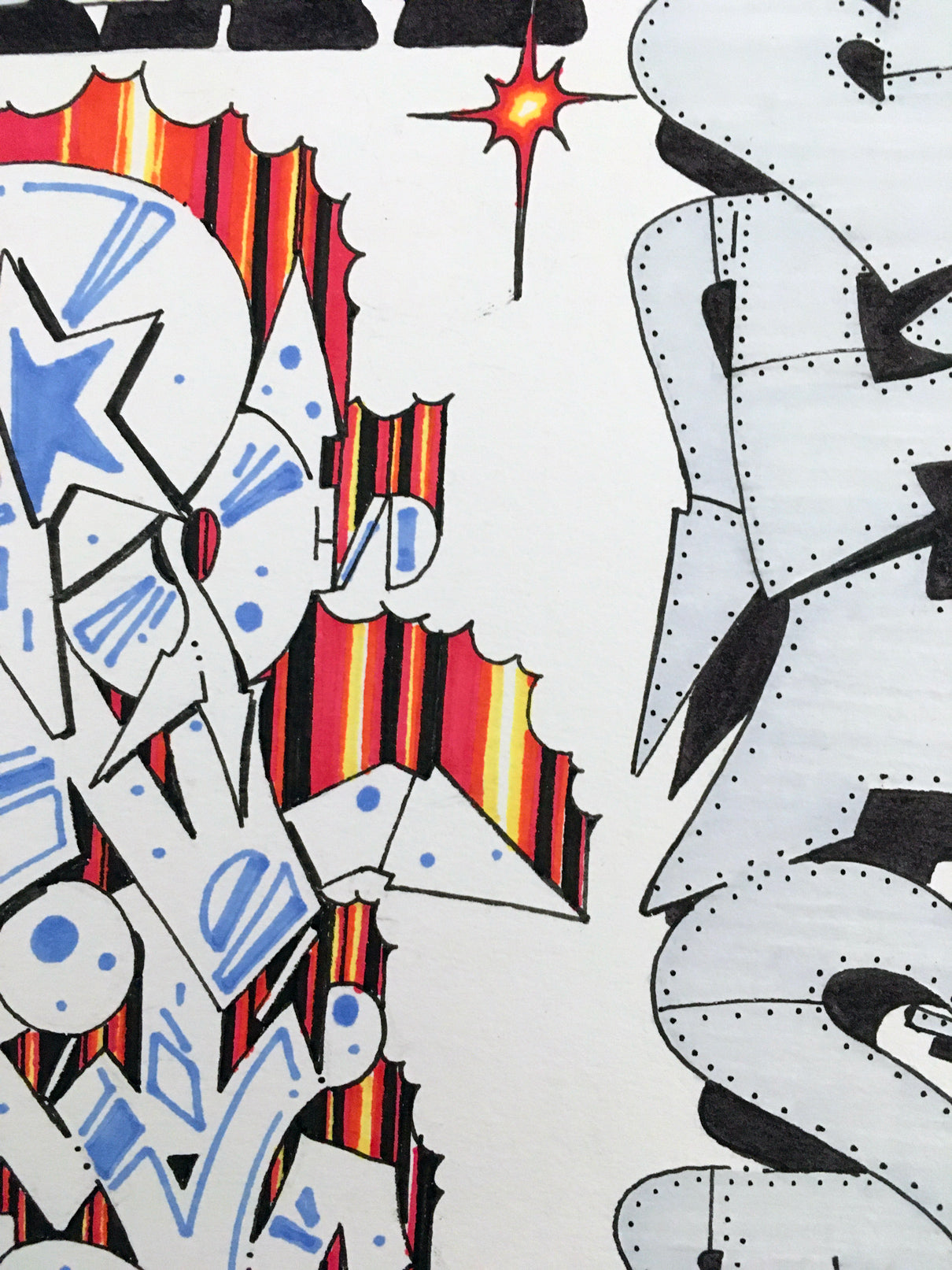 Tres hiphop sketch session  - Graffiti: Disegno A3