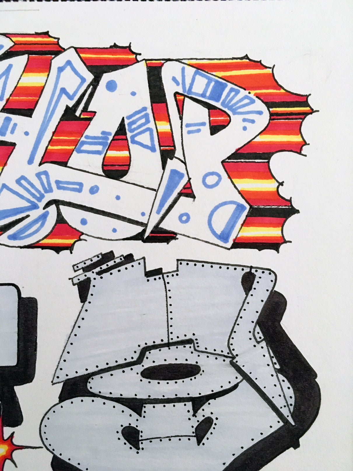 Tres hiphop sketch session  - Graffiti: Disegno A3