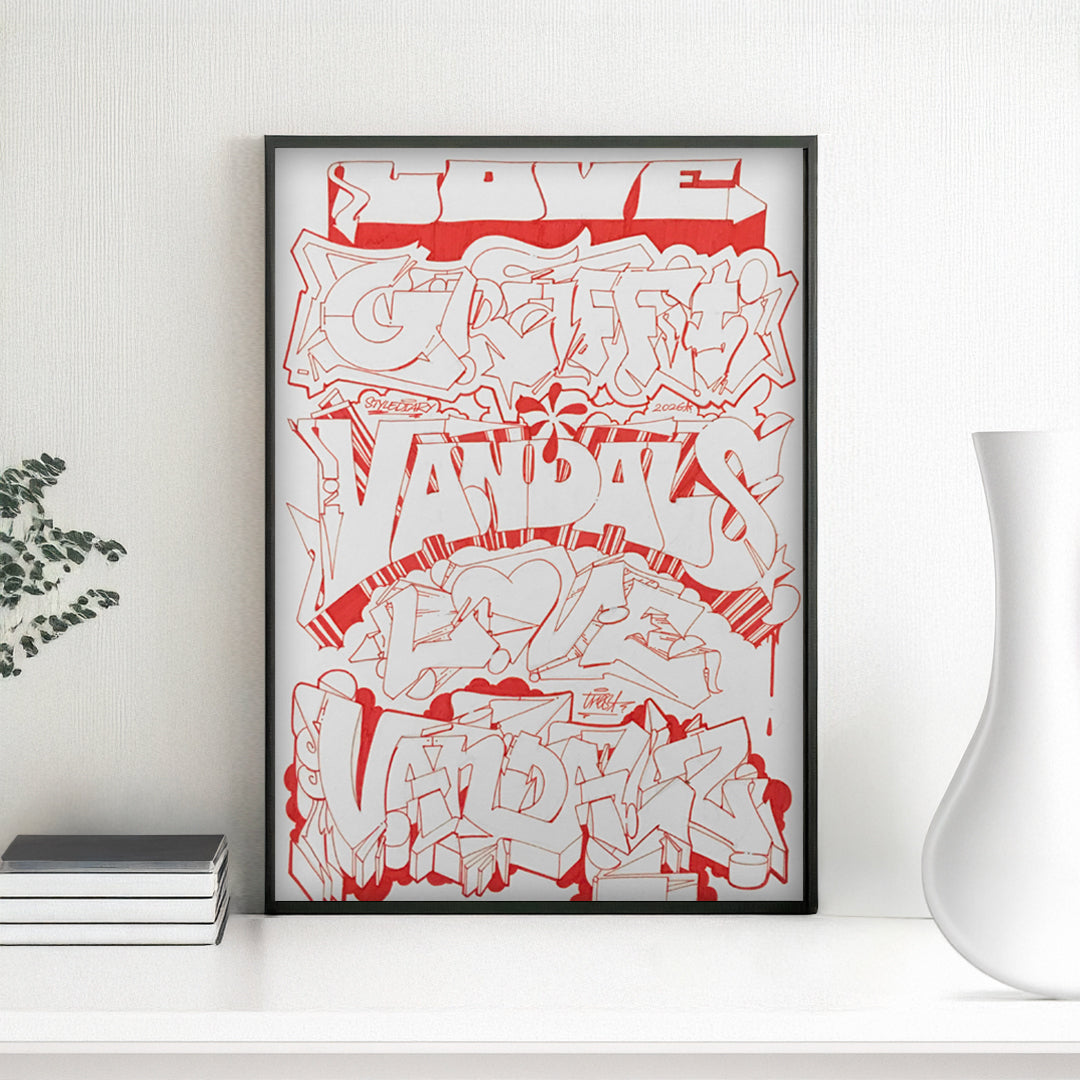 Love graffiti vandals sketch sessione '26 - Graffiti: Disegno A3